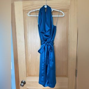 Aidan Mattox cowl neck midi dress; size 6; halter neck